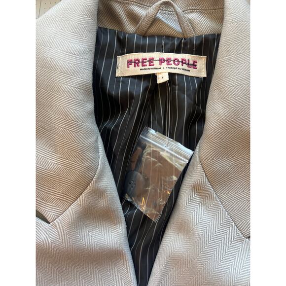 NEW‎ Free People Betty Solid Blazer size large grey - Picture 5 of 8